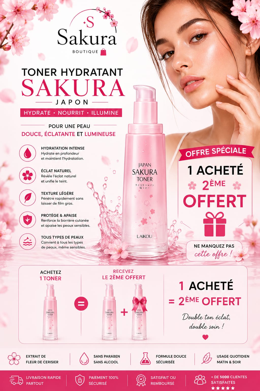 Toner Sakura Japon Hydratant 3,38 oz