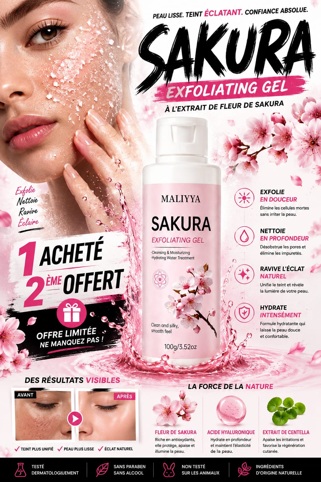 gel nettoyant doux exfoliant