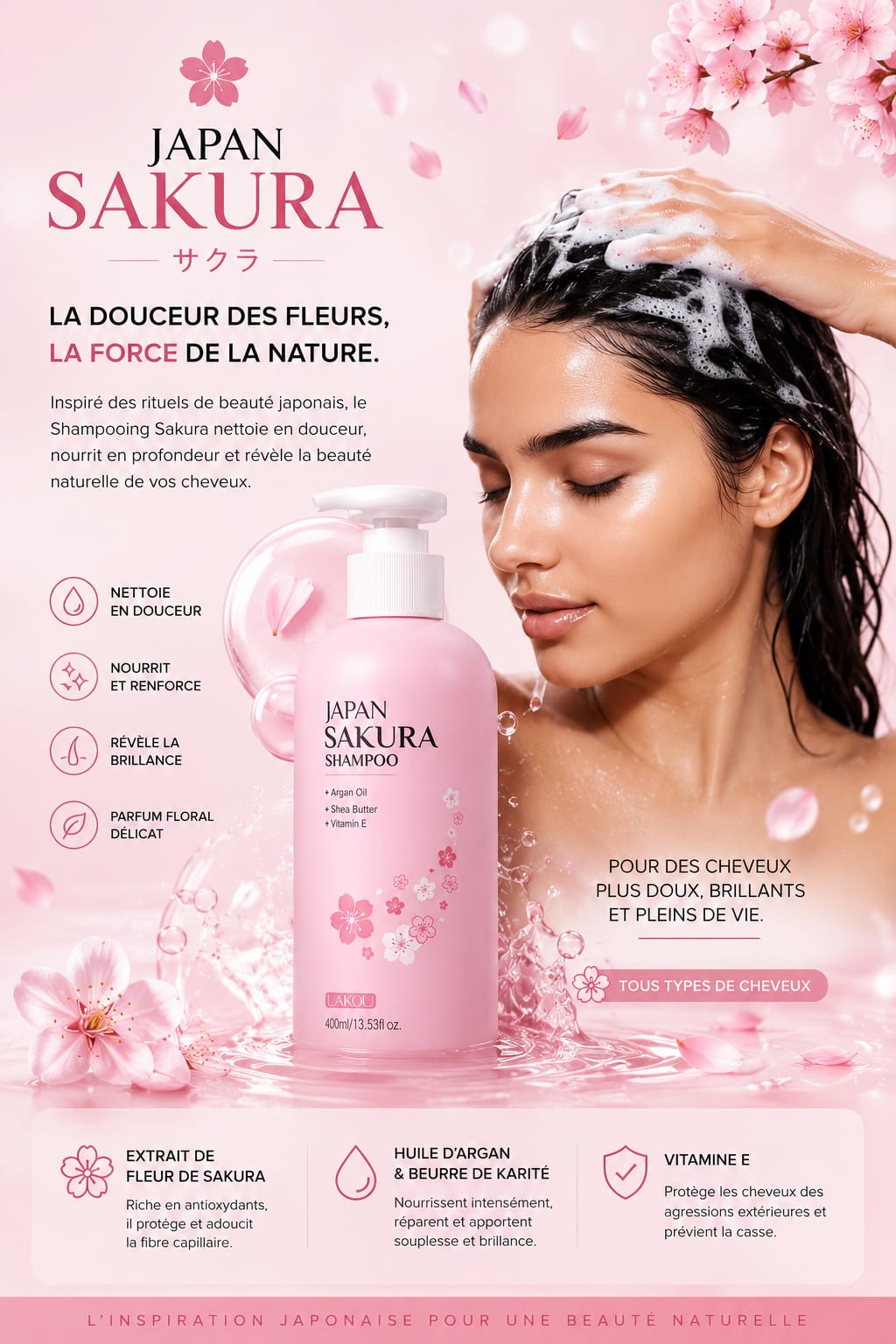 Sakura Japan – Shampoing Sakura 400ml