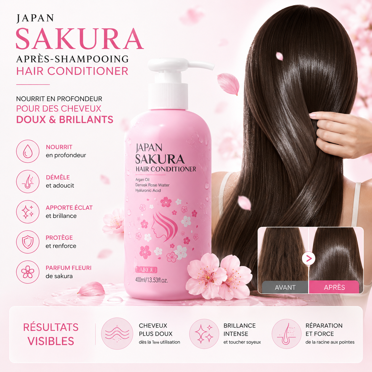Après-shampoing Sakura 400ml – Cheveux doux