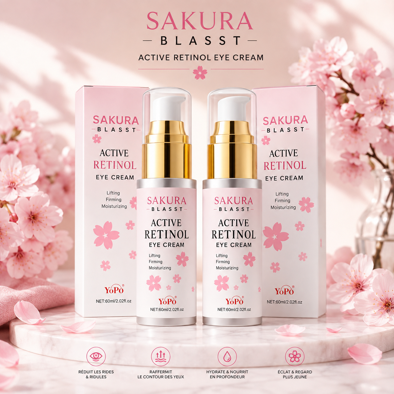 Retinol Crème Yeux Sakura – 2 pièces