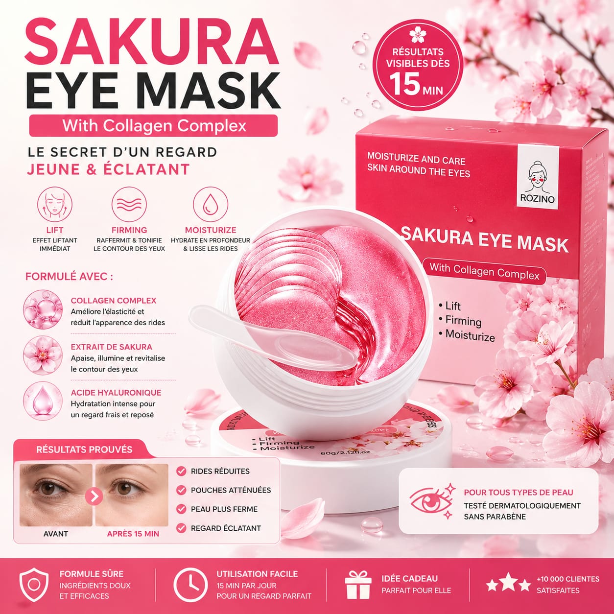 Masque Yeux Fleur de Cerisier – Anti-Cernes & Ridules
